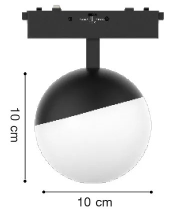 Φωτιστικό LED 6W 3CCT για Ultra-Thin μαγνητική ράγα σε μαύρη απόχρωση D:10X10cm (TMU0150-Black)