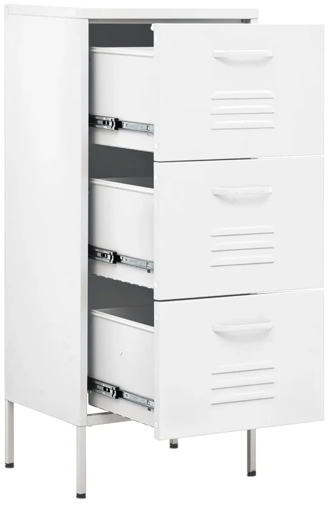 vidaXL Ντουλάπι Αποθήκευσης Λευκό 42,5x35x101,5 εκ. από Ατσάλι