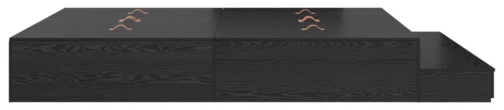 vidaXL Κρεβάτι Αποθήκευσης Μαύρη Δρυς 200x200 εκ