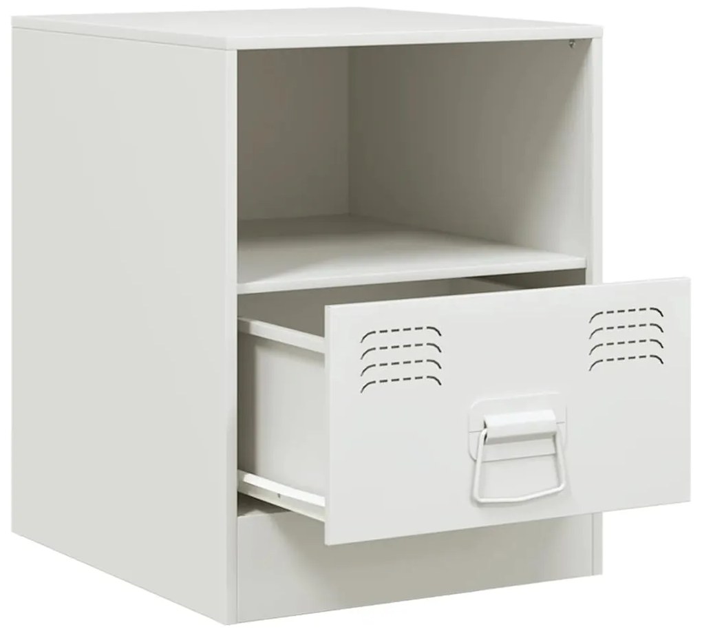 vidaXL Κομοδίνα 2 τεμ. Λευκό 34,5 x 39 x 44 εκ. από Χάλυβα