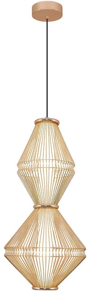 Φωτιστικό Οροφής 701CHD1667 Φ25x120cm Led 1600lm 16W 3000K Gold Opviq