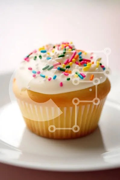 Intra Συλλεκτικό Ξύλινο Παζλ Plywood  4mm - Λαχταριστό cupcake με πολύχρωμα ψεκάσματα Σε Ξύλινο Κουτί - Διαστάσεις: 10x10 cm – 25 κομμάτια