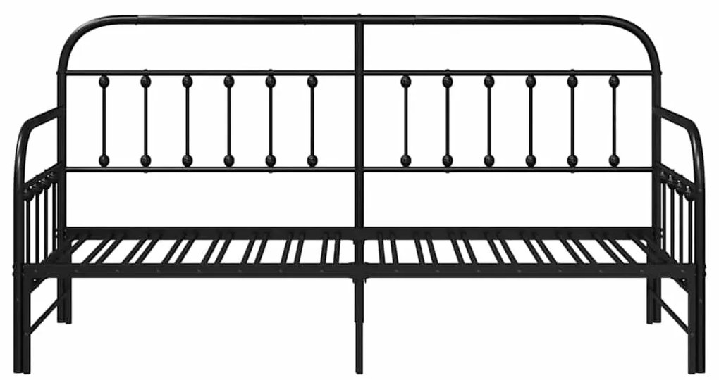 vidaXL Σκελετός κρεβατιού ημέρας Μαύρο 75 x 190 cm