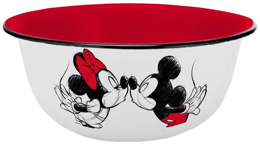 Geda Labels Κεραμικό Μπωλ Πρωινού 600ml Mickey And Minnie Mouse Kiss Sketch Red GE14318