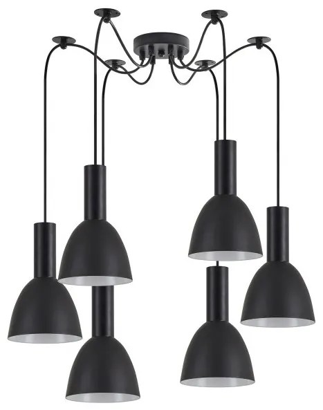 Κρεμαστό Φωτιστικό Οροφής 6xE27 Μαύρο Adept Tube 77-8548 Homelighting-77-8548-Μαύρο 77-8548