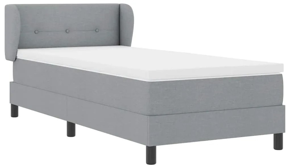 vidaXL Κρεβάτι box spring με στρώμα Ανοιχτό γκρι 80 x 200 cm ύφασμα