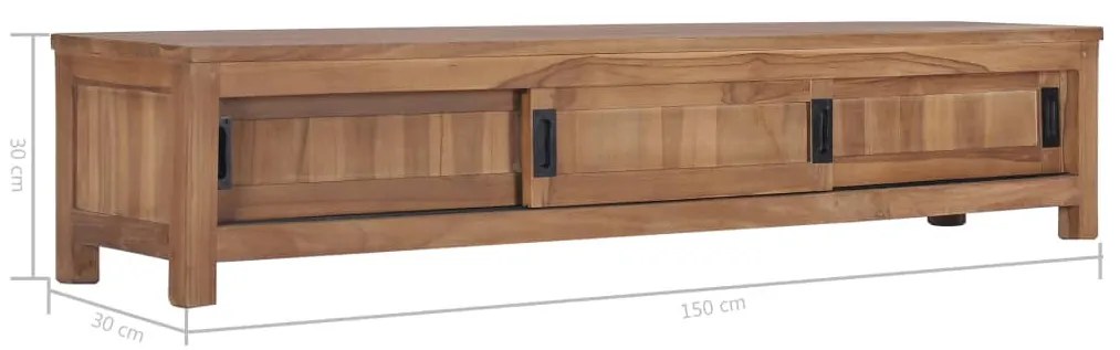 Έπιπλο Τηλεόρασης 150 x 30 x 30 εκ. από Μασίφ Ξύλο Teak - Καφέ