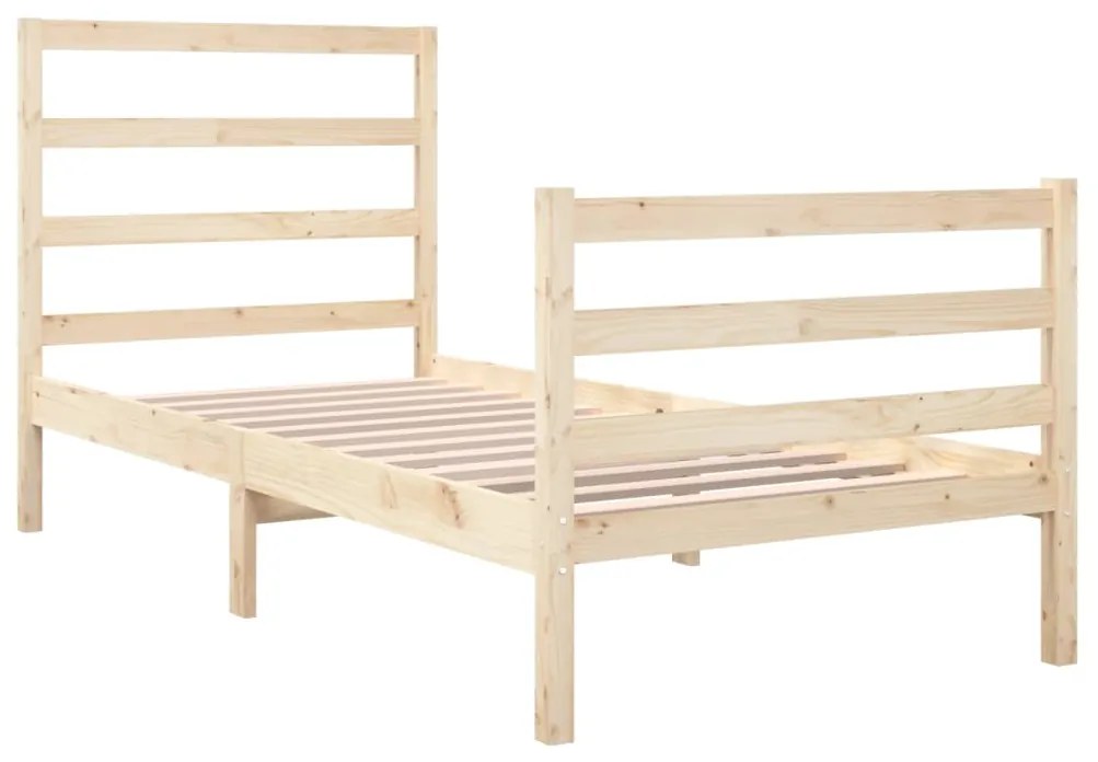 vidaXL Πλαίσιο Κρεβατιού 75x190 εκ. από Μασίφ Πεύκο 2FT6 Small Single