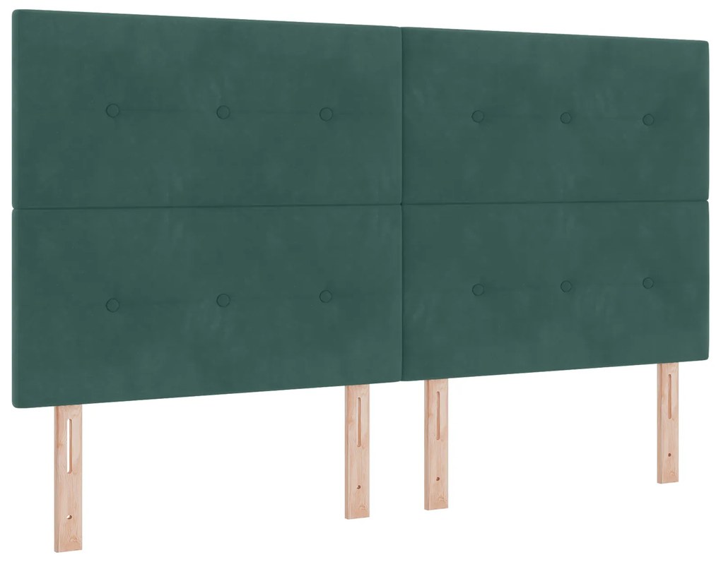 vidaXL Κρεβάτι με ελατήρια Σκούρο πράσινο 180 x 200 cm Βελούδο