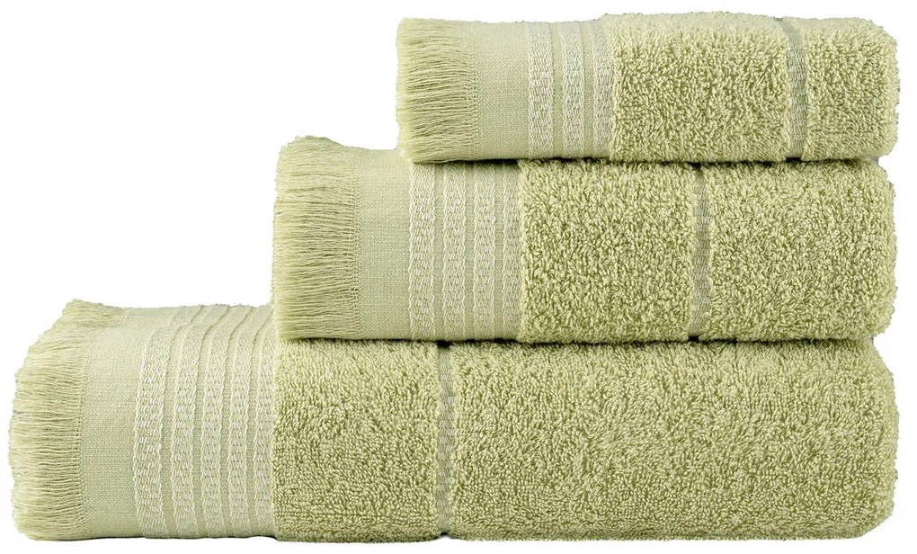 Πετσέτες Μπάνιου (Σετ 3τμχ) Nima Plush 480gsm Λαχανί