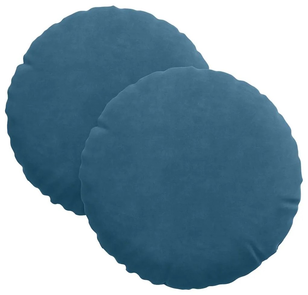 vidaXL Μαξιλάρια καθισμάτων 2 pcs Μπλε Ø 40 x 13 εκ. Βελούδο