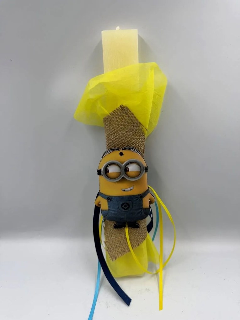 Τύπου Μίνιον - Minion Αρωματική λαμπάδα - Σετ Λαμπάδα και πλάτη
