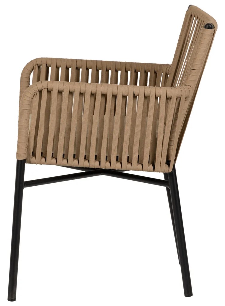 Πολυθρόνα Κήπου BLUENILE Γκρι/Μπεζ Αλουμίνιο/Rattan 56x60x83cm - 14840013 - 14840013