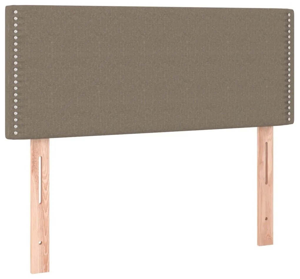 Κρεβάτι Boxspring με Στρώμα Taupe 100 x 200 εκ. Υφασμάτινο - Μπεζ-Γκρι