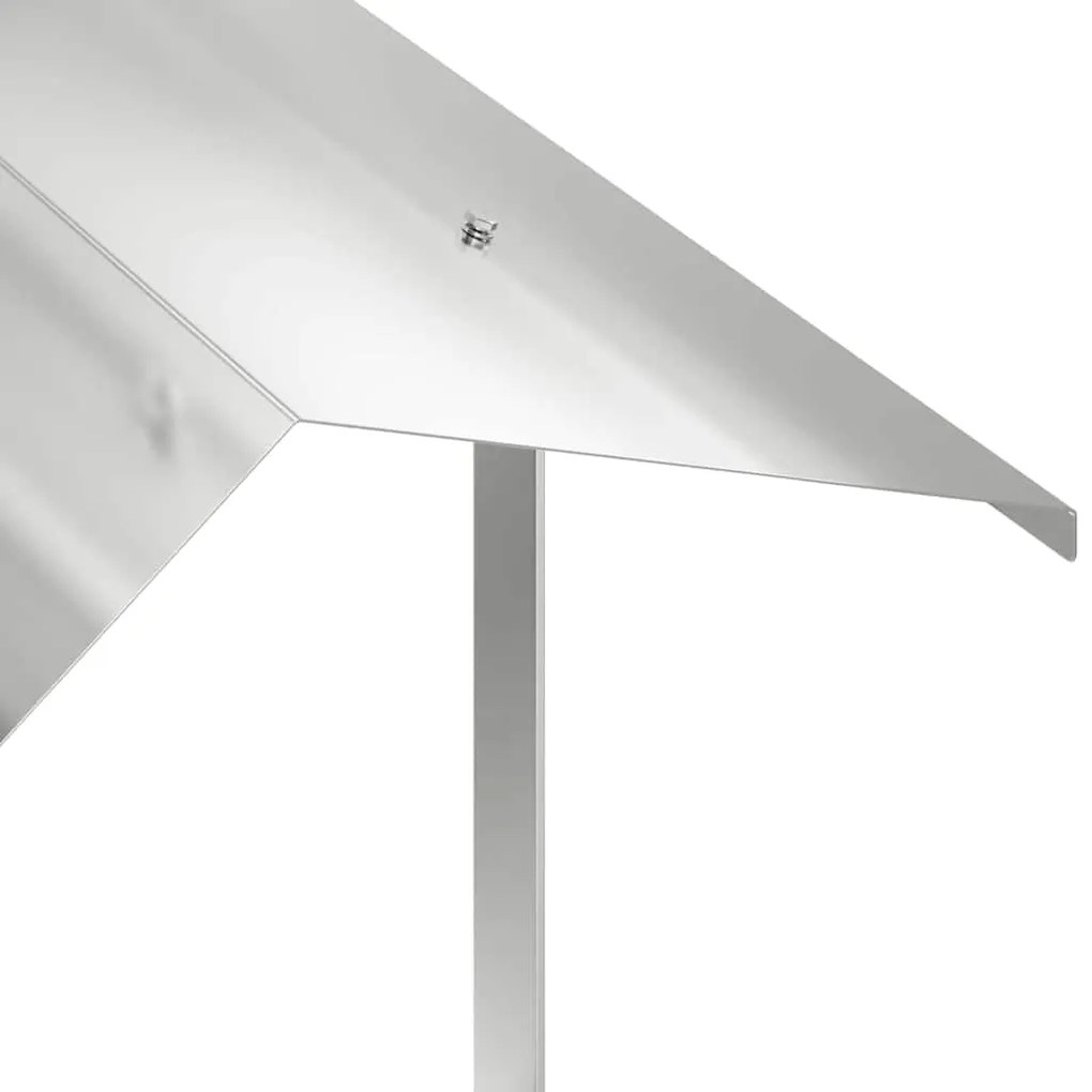 vidaXL Καπνοδόχος Ασημί 60 x 60 x 38 cm Ανοξείδωτο ατσάλι