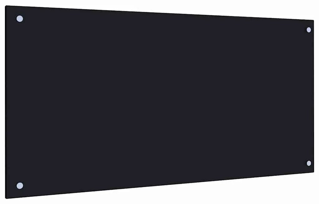 vidaXL Πλάτη Κουζίνας Μαύρη 100 x 50 εκ. από Ψημένο Γυαλί