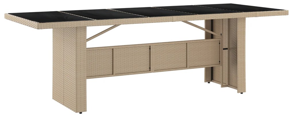 vidaXL Σέτ φαγητού για κήπο 9 pcs Μπεζ 240 x 90 εκ.