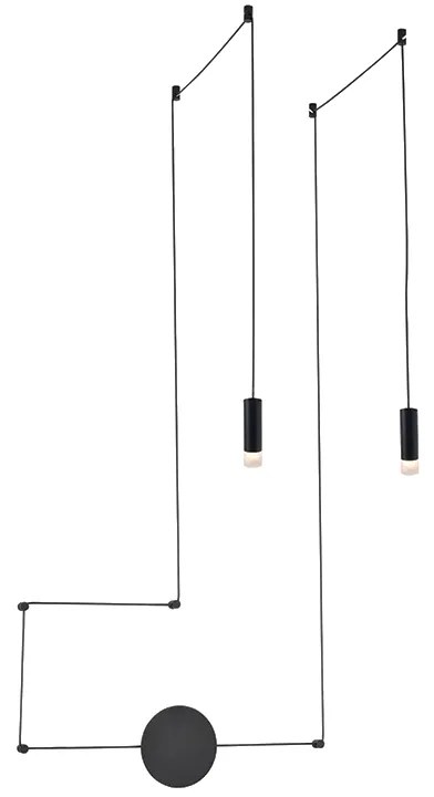 Φωτιστικό Οροφής Δίφωτο Aca Teres YL22C2BK Black