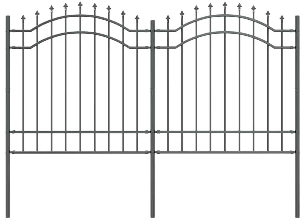 vidaXL Φράχτης Κήπου Γκρι 240 x 165 εκ. Ατσάλι με Επικάλυψη Πούδρας
