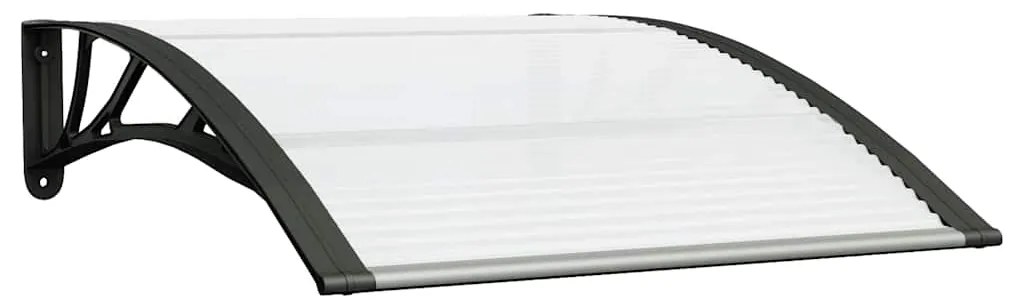 vidaXL Στέγαστρο Πόρτας Μαύρο & Διαφανές 100 x 75 εκ από Πολυκαρβονικό