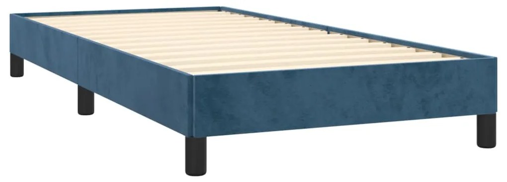 vidaXL Κρεβάτι Boxspring με Στρώμα Σκούρο Μπλε 90x200 εκ. Βελούδινο