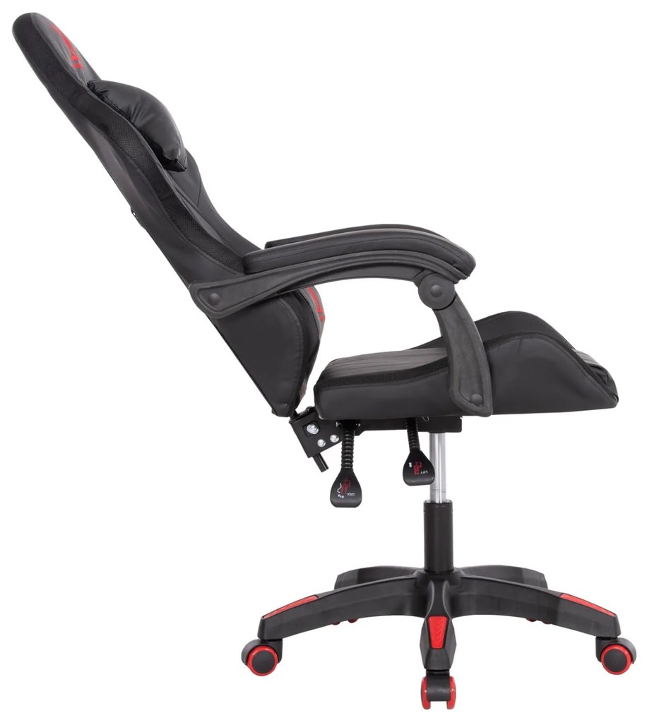 ΠΟΛΥΘΡΟΝΑ GAMING DARREN ΜΑΥΡΟ-ΚΟΚΚΙΝΟ PVC & NYLON 51x49x125Υεκ.