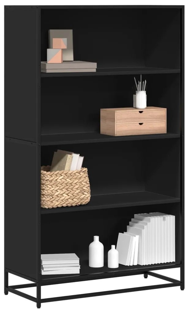 Βιβλιοθήκη Μαύρο 80,5x35x139 cm Ξύλινη κατασκευή