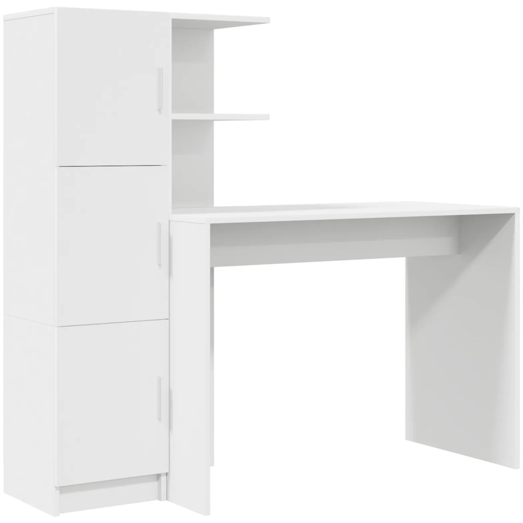 vidaXL Γραφείο με αποθηκευτικό χώρο 2 pcs Λευκό 102 x 50 x 124 εκ.