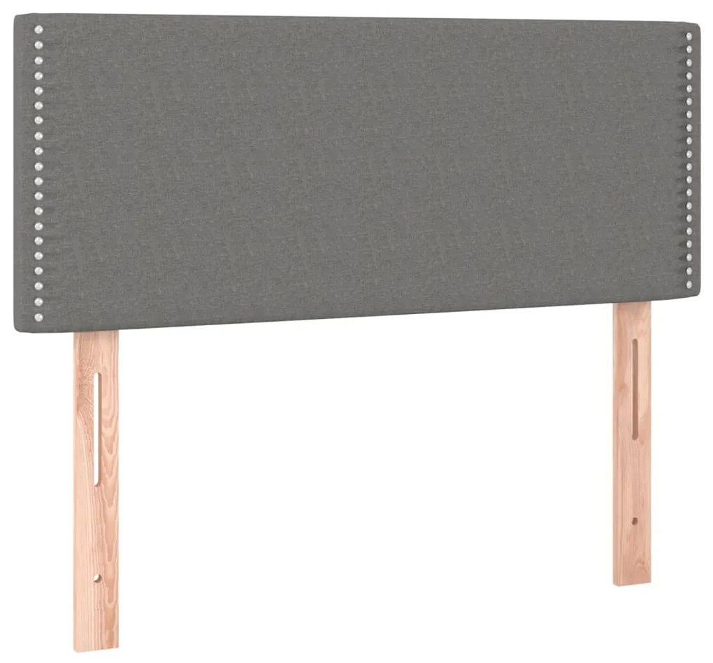 vidaXL Κρεβάτι Boxspring με Στρώμα &amp; LED Σκ.Γκρι 80x200 εκ. Υφασμάτινο