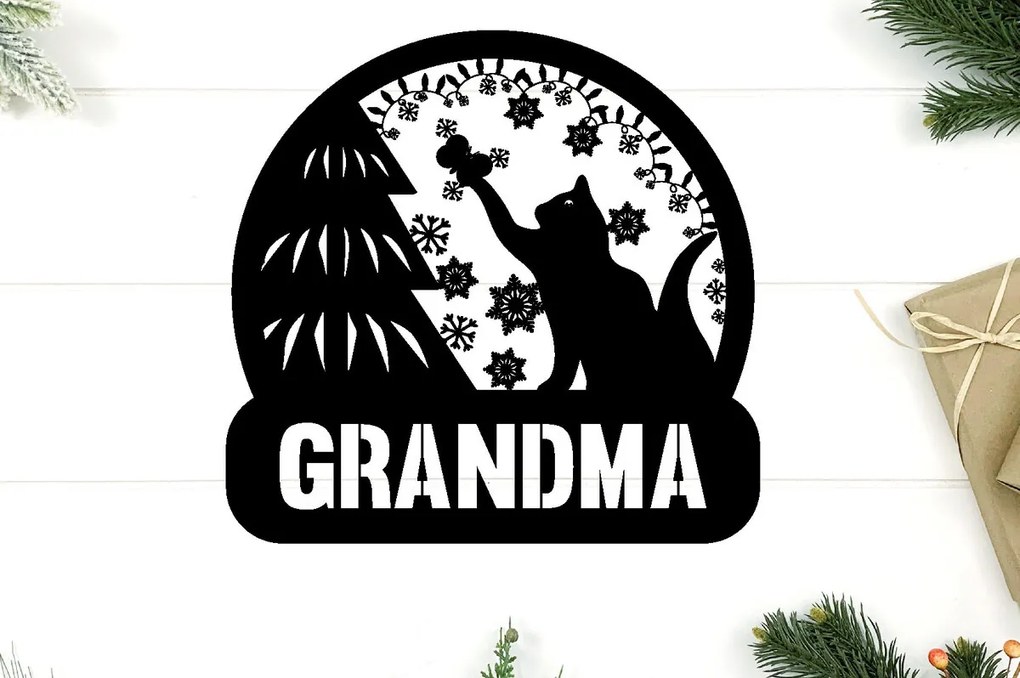 Σετ των 2 Intra απο ξύλο plywood 3mm-4mm πάχος Χριστουγεννιάτικη Μεταλλική Διακόσμηση Τοίχων Τέχνης Δίασταση 40x40 cm INTRAFABR-81924457