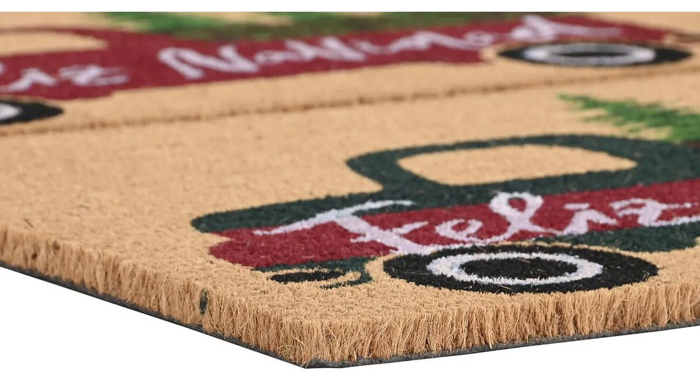 Πατάκι DKD Home Decor Λευκό Καφέ Κόκκινο Πράσινο PVC ΙΊνες καρύδας 60 x 40 x 1,5 cm (x2)