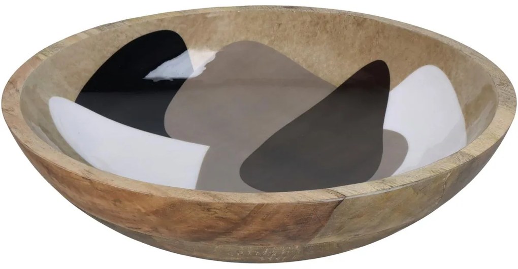 Μπολ ArteLibre Μπεζ Ξύλο 34x34x8cm-05154407