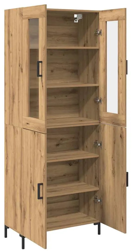 vidaXL Highboard Επιτοίχιο 2 pcs artisan δρυς 69.5 x 34 x 180 εκ.