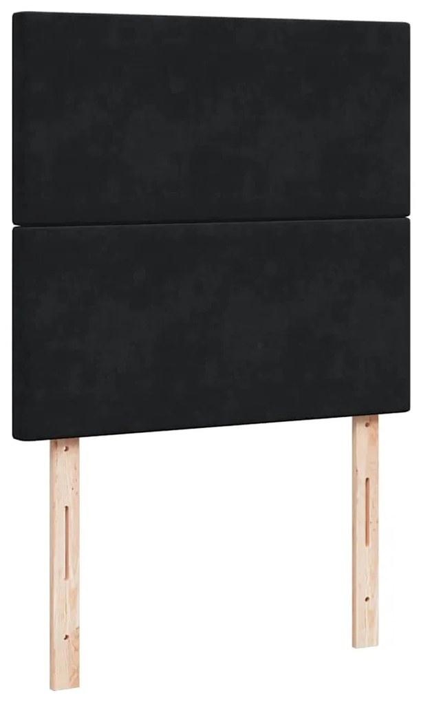 vidaXL Κρεβάτι Boxspring με Στρώμα Μαύρο 90x190 εκ. Βελούδινο