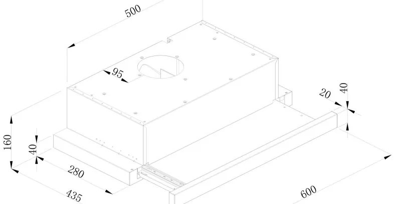 Tesla DT600AX, 120W, 2 μοτέρ, φίλτρο αλουμινίου, 350 m3/h, LED, Class D, Inox