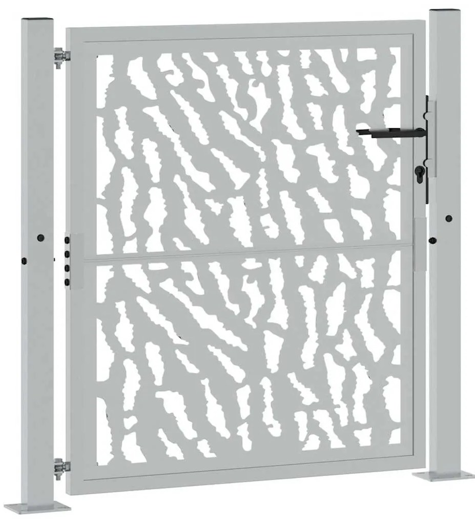 vidaXL Πύλη κήπου 105x105 cm από διαβρωμένο χάλυβα με σχέδιο ίχνος