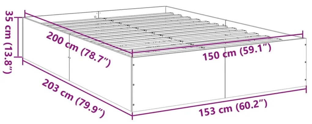 ΠΛΑΙΣΙΟ ΚΡΕΒΑΤΙΟΥ ΚΑΠΝΙΣΤΗ ΔΡΥΣ 150X200 ΕΚ. ΕΠΕΞΕΡΓΑΣΜΕΝΟ ΞΥΛΟ 3281011