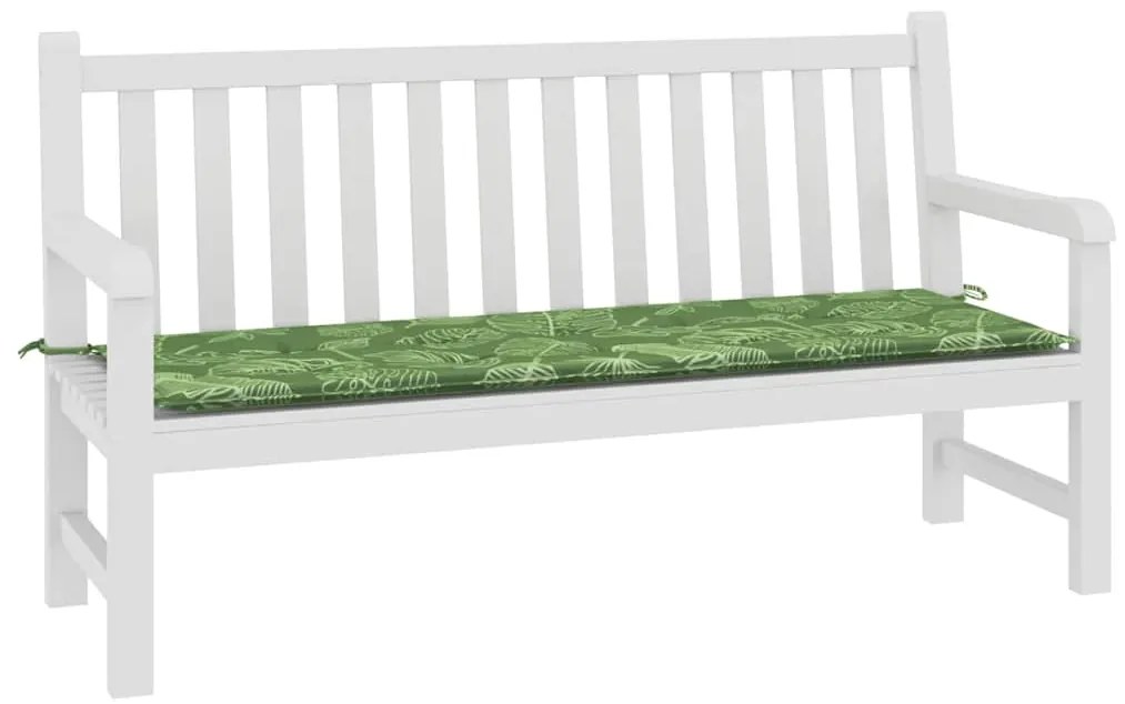 vidaXL Μαξιλάρι Πάγκου Κήπου Σχέδιο Φύλλων 150x50x4 εκ. Ύφασμα Oxford