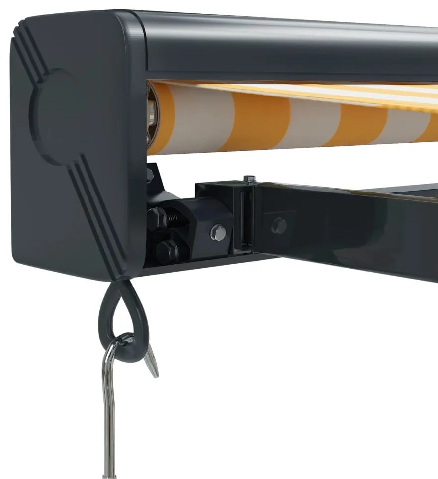 vidaXL Τέντα Πτυσσόμενη Κίτρινη/Λευκή 3 x 2,5 μ. Ύφασμα και Αλουμίνιο