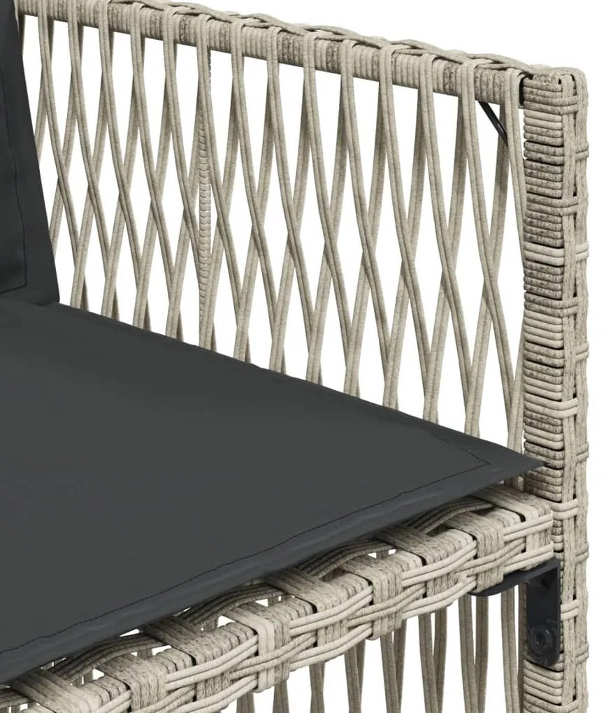 vidaXL Σετ Τραπεζαρίας Κήπου 15 τεμ. Αν. Γκρι Συνθ. Ρατάν με Μαξιλάρια