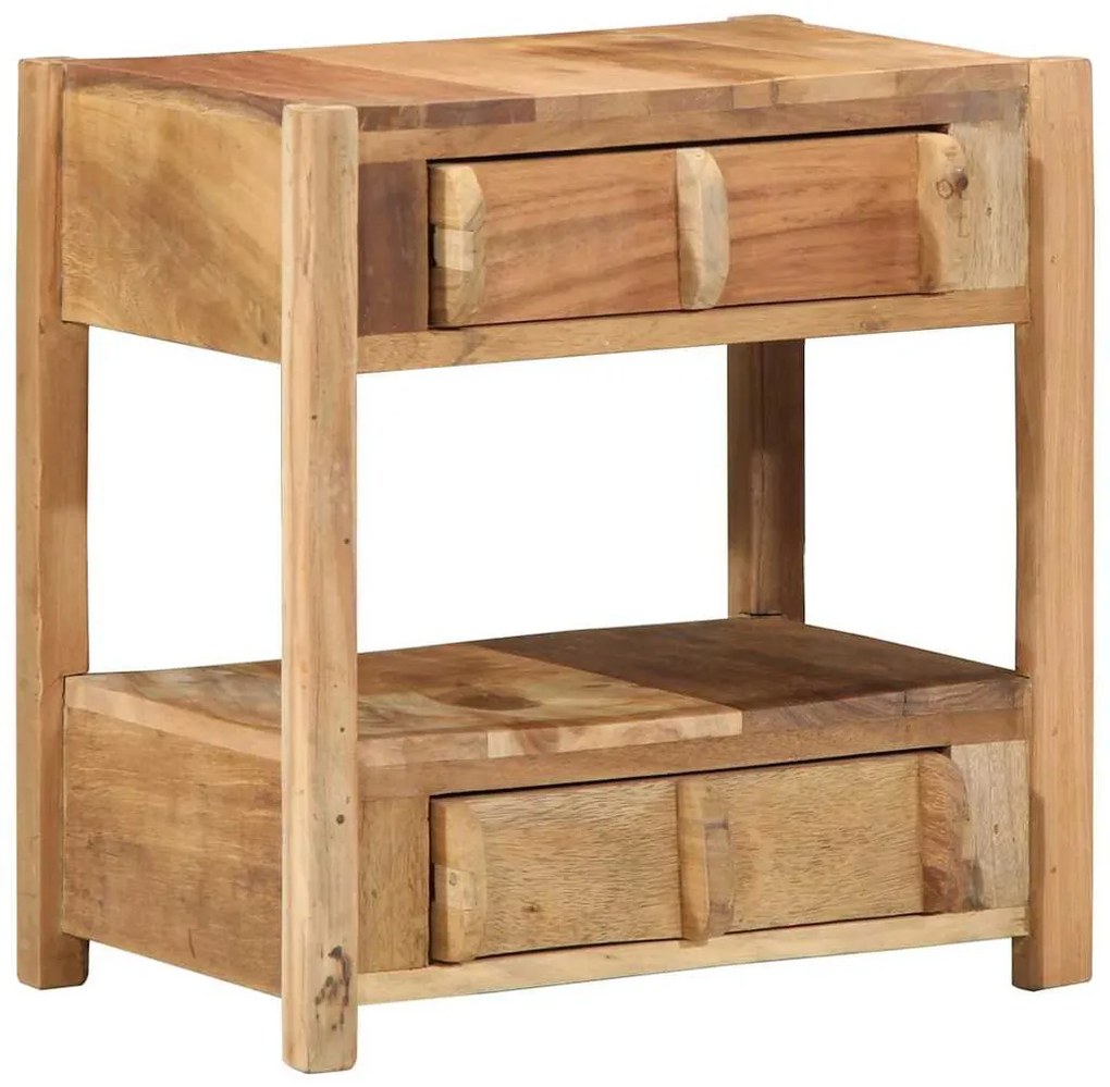 vidaXL End Table με συρτάρι Καφέ 43 x 32 x 46 εκ Στερεό Ανακτηθέν Ξύλο