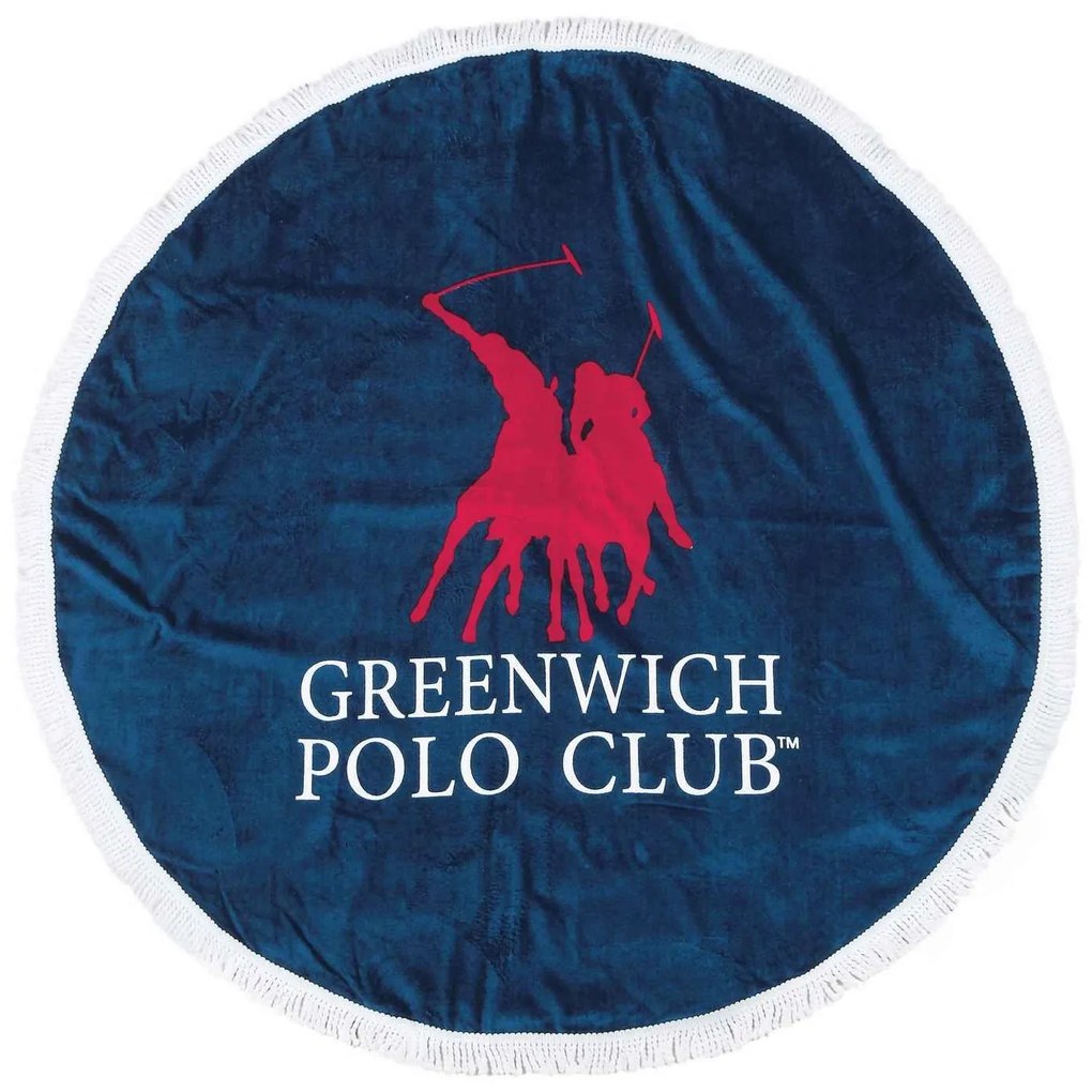 Πετσέτα Θαλάσσης Στρόγγυλη 2824 Blue  Greenwich Polo Club Beach Φ160 100% Βαμβάκι