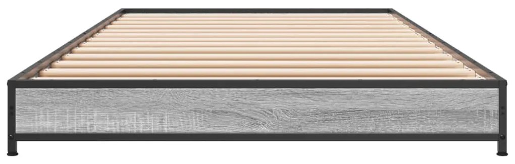 vidaXL Πλαίσιο Κρεβατιού Γκρι Sonoma 100x200 εκ. Επεξ. Ξύλο &amp; Μέταλλο