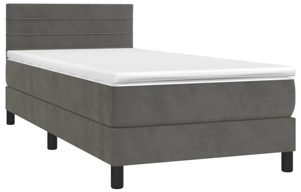 ΚΡΕΒΑΤΙ BOXSPRING ΜΕ ΣΤΡΩΜΑ ΣΚΟΥΡΟ ΓΚΡΙ 80X200 ΕΚ. ΒΕΛΟΥΔΙΝΟ 3141330