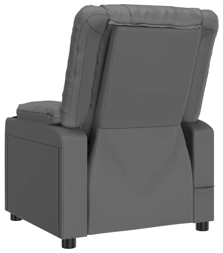 vidaXL Πολυθρόνα Μασάζ Ηλεκτρική Γκρι από Συνθετικό Δέρμα