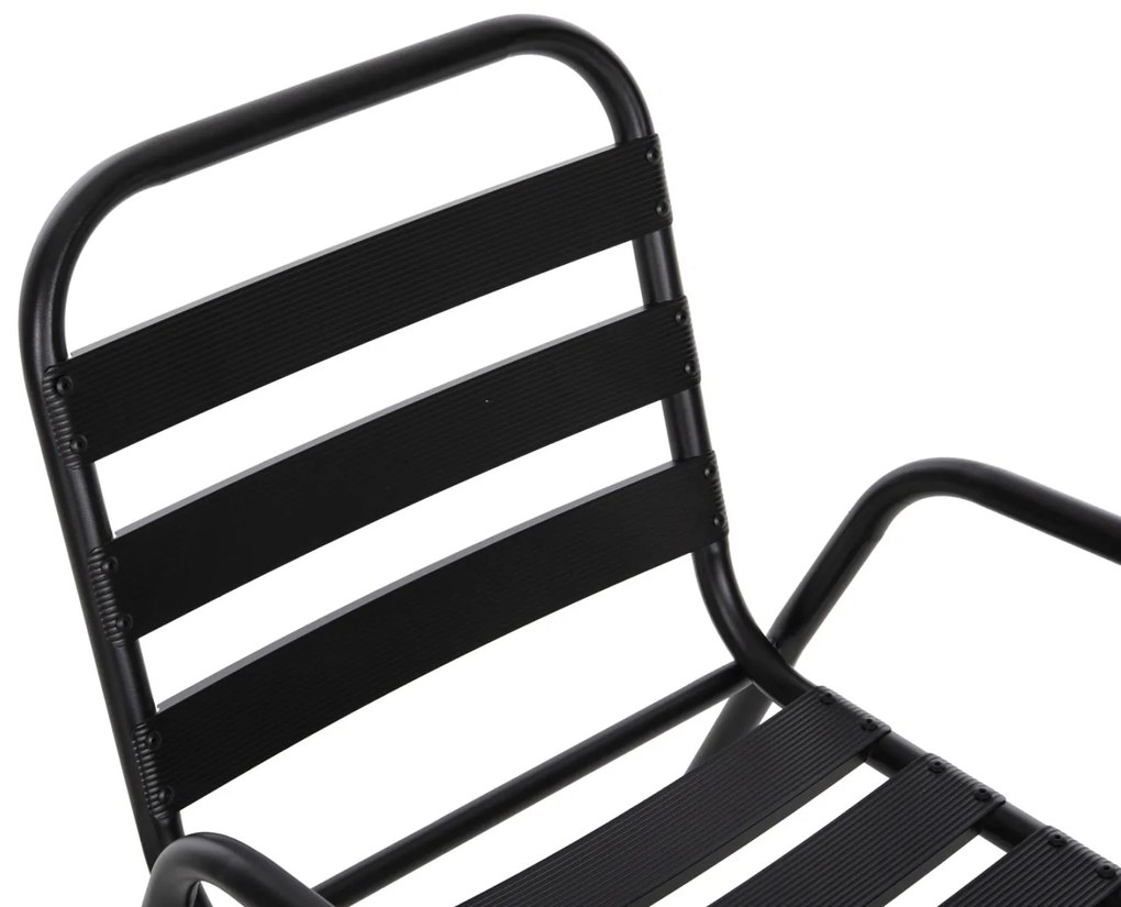 Καρέκλα PRELUDE C5970.03 με Μεταλλικό Σκελετό και Κάθισμα Αλουμινίου Μαύρη 54x56x79Υεκ 54x56x79 εκ.