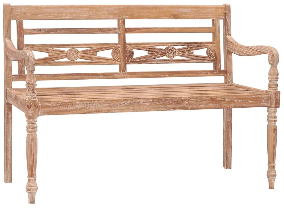 vidaXL Παγκάκι Batavia 120 εκ. Μασίφ Ξύλο Teak με Λευκό Φινίρισμα
