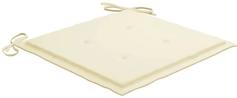 vidaXL Καρέκλες Κήπου Πτυσσόμενες 4 τεμ. Μασίφ Ξύλο Teak με Μαξιλάρια