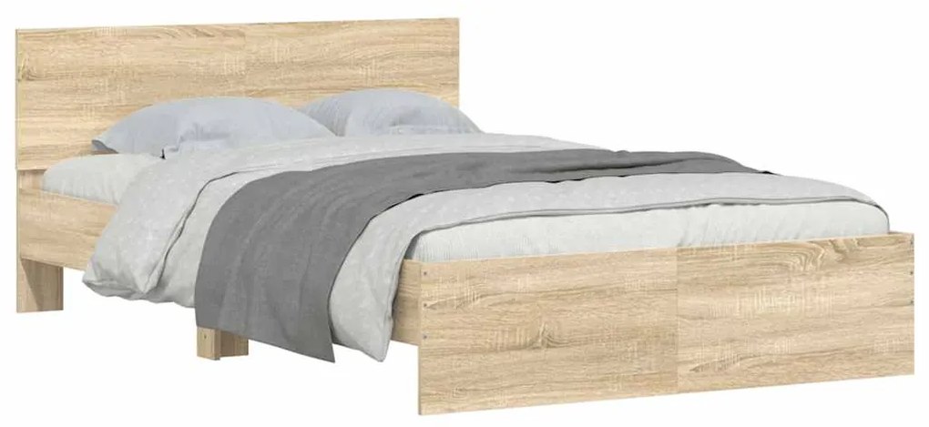vidaXL Πλαίσιο Κρεβατιού με Κεφαλάρι Sonoma Δρυς 120x190 εκ.