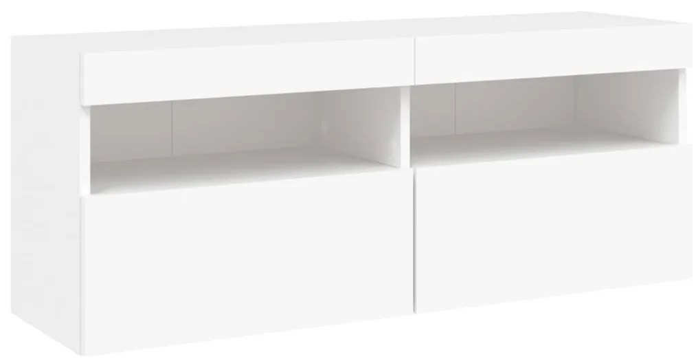 vidaXL Έπιπλο Τοίχου Τηλεόρασης με LED Λευκό 100x30x40 εκ.